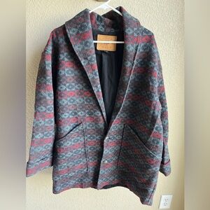 True Grit Red Southwest Wool VINTAGE Men’s Coat Size 3